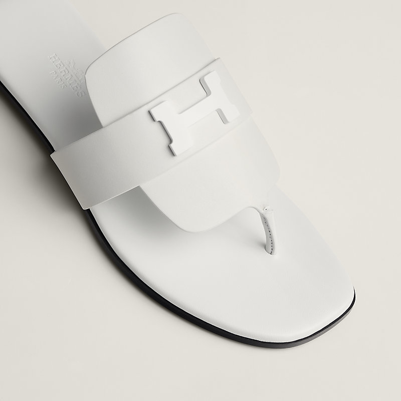 Hermes h sandals outlet white